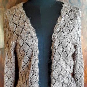 Aeiou Handknit cardigan in a wool/mohair blend